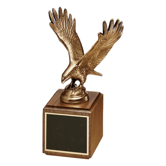 Antique Bronze Eagle Casting on a Walut Base