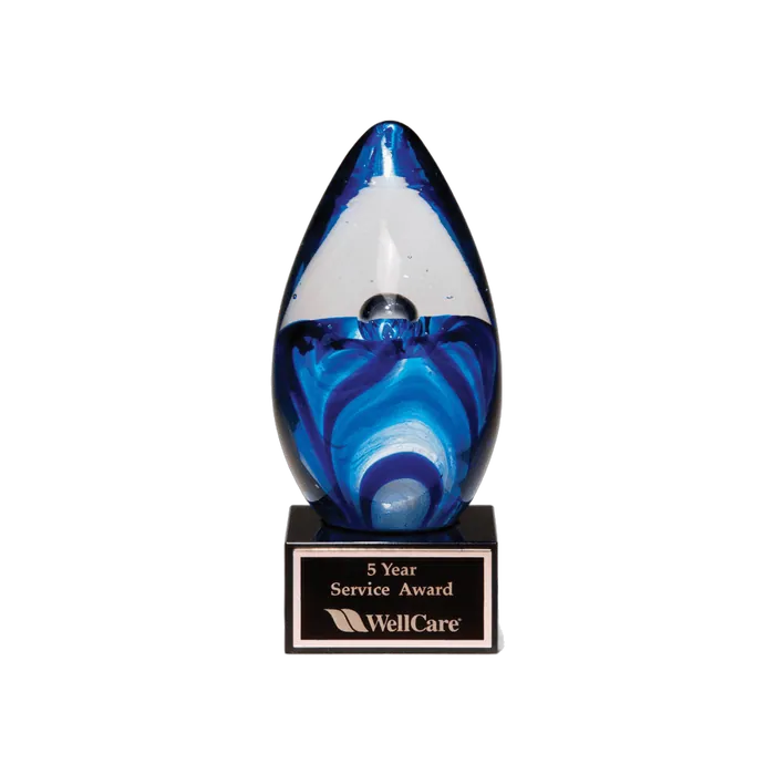 Blue Egg Shaped Art Glass