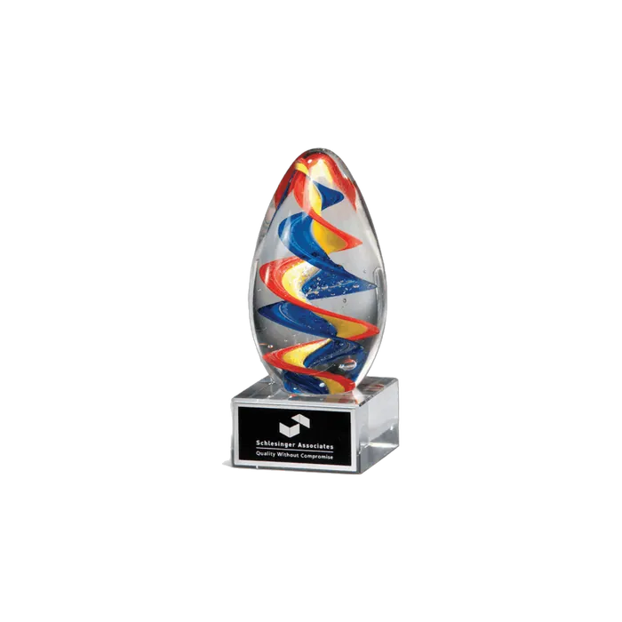 Colorful Egg Shaped Art Glass