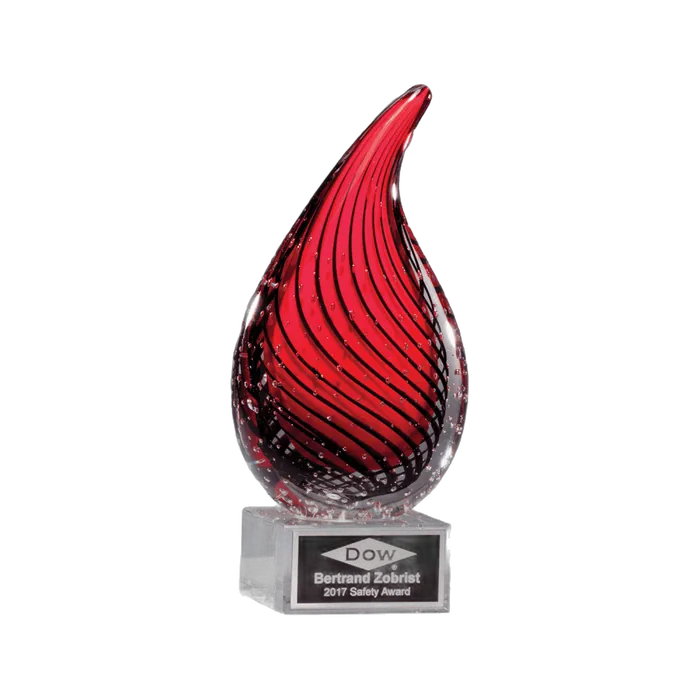 Red Teardrop Art Glass