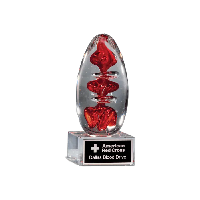Red Egg Shaped Art Glass