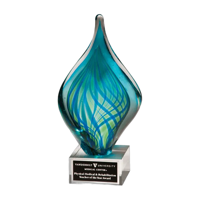 Blue and Green Twist Art Glass