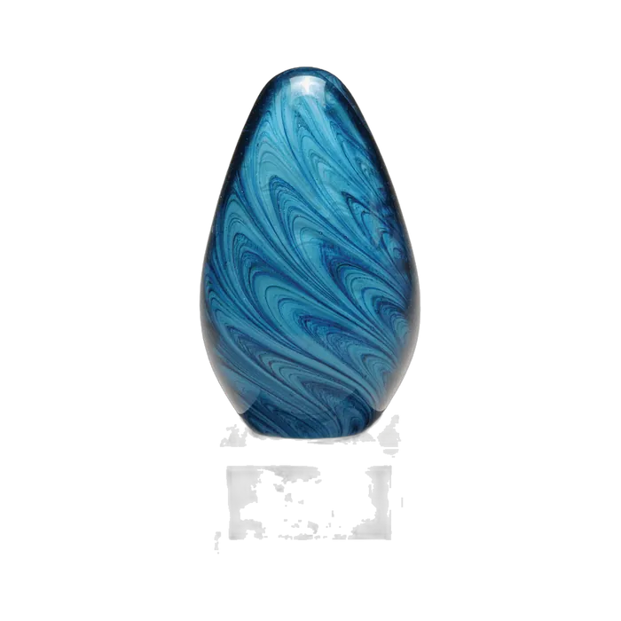 Blue and Green Egg Shaped Art Glass