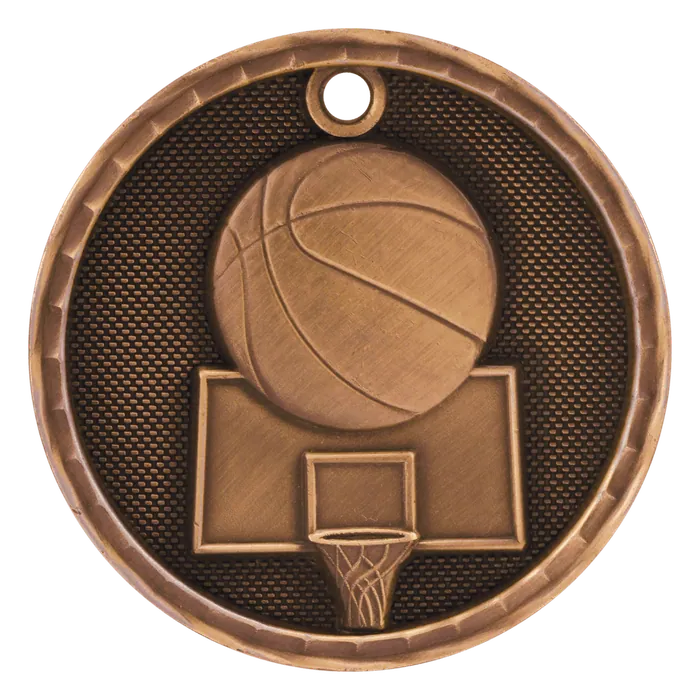 Basketball 3-D Medal-Bronze