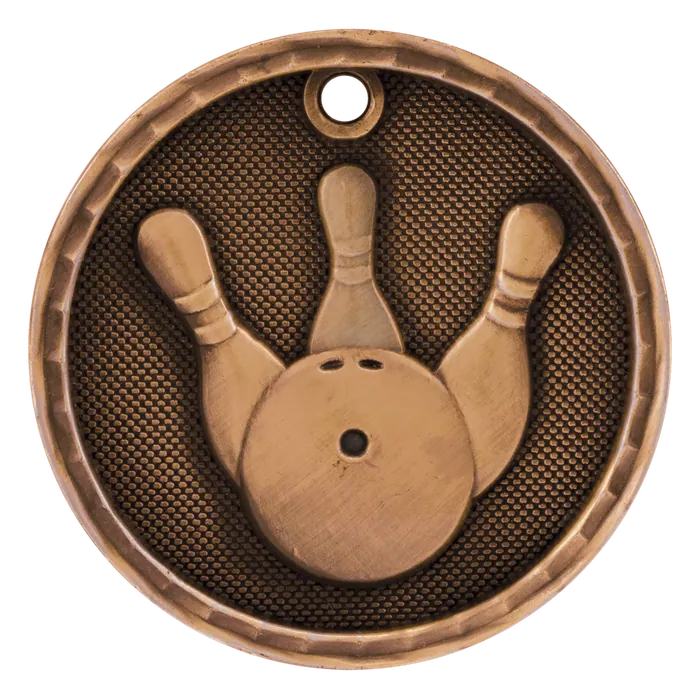 Bowling 3-D Medal-Bronze