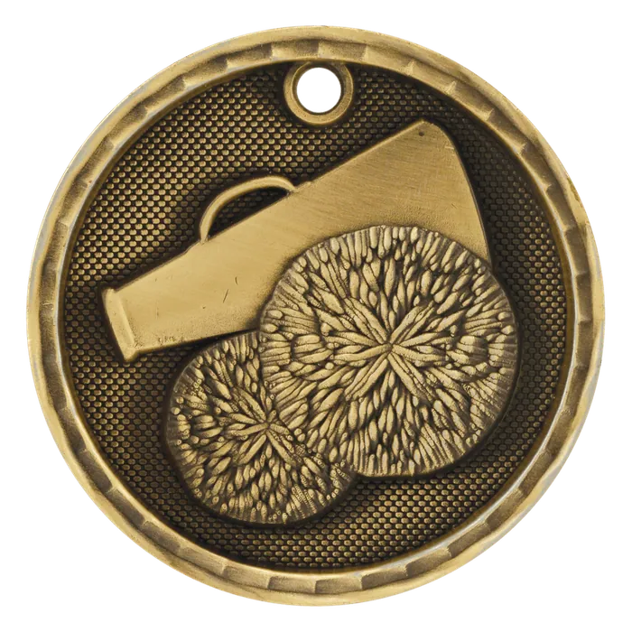Cheer 3-D Medal-Gold