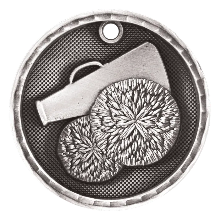 Cheer 3-D Medal-Silver