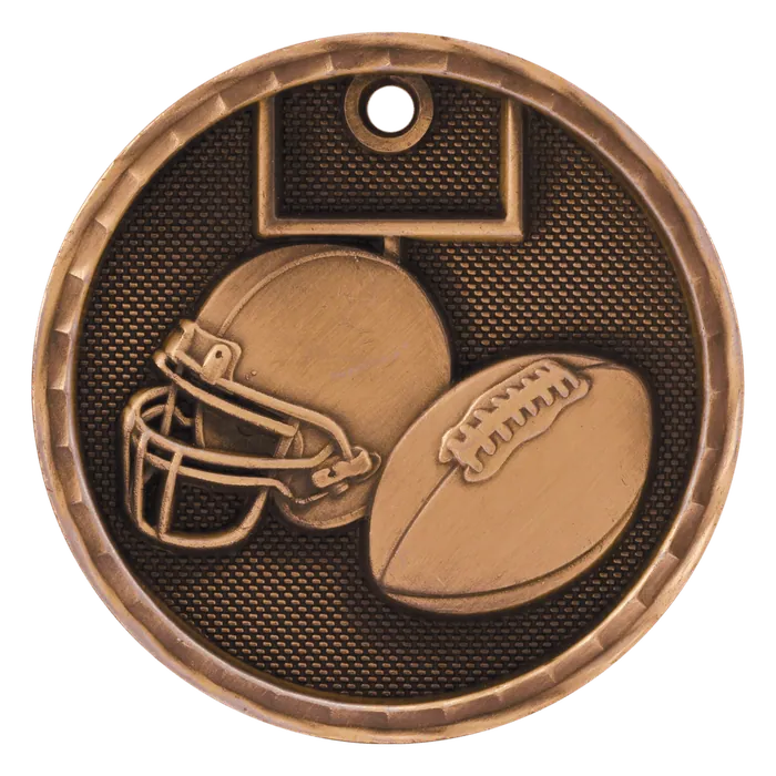 Football 3-D Medal-Bronze