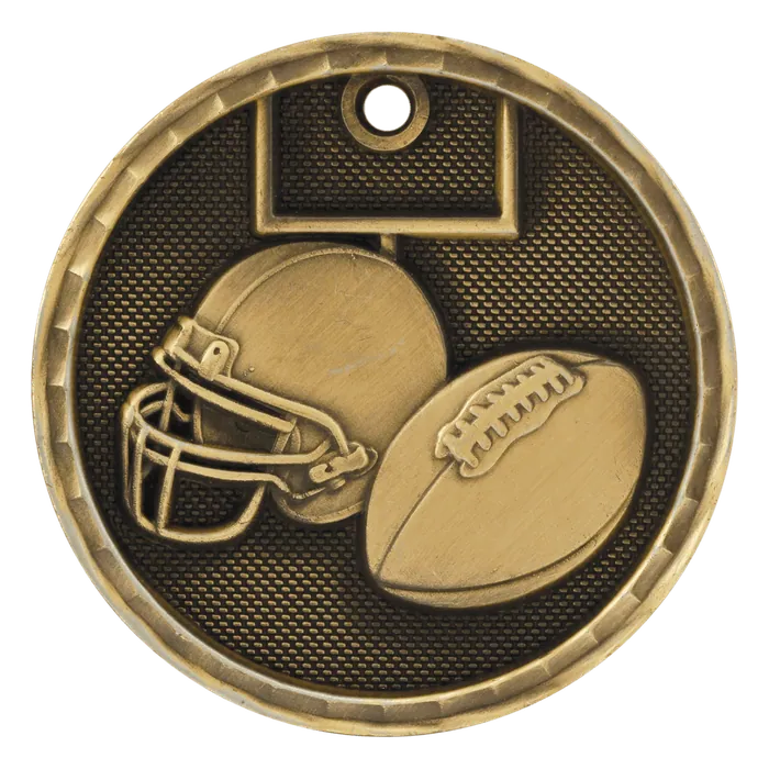 Football 3-D Medal-Gold