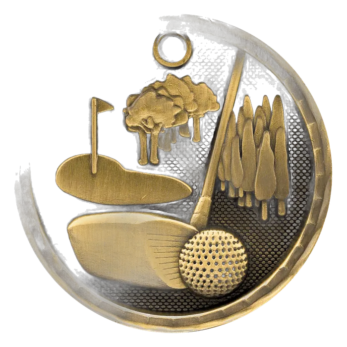 Golf 3-D Medal-Gold