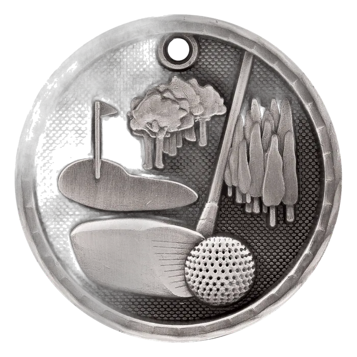 Golf 3-D Medal-Silver