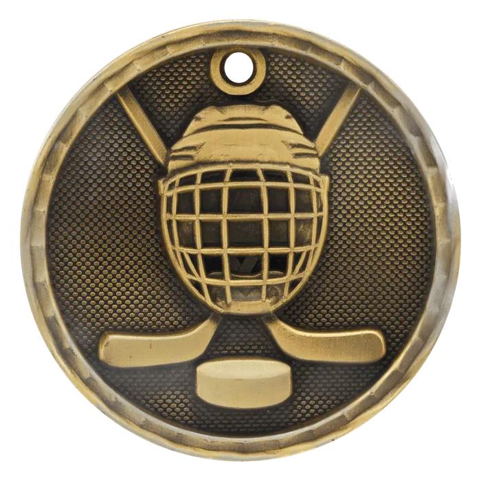 Hockey 3-D Medal-Gold