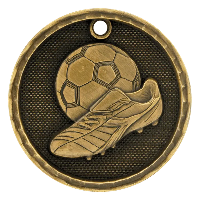 Soccer 3-D Medal-Gold