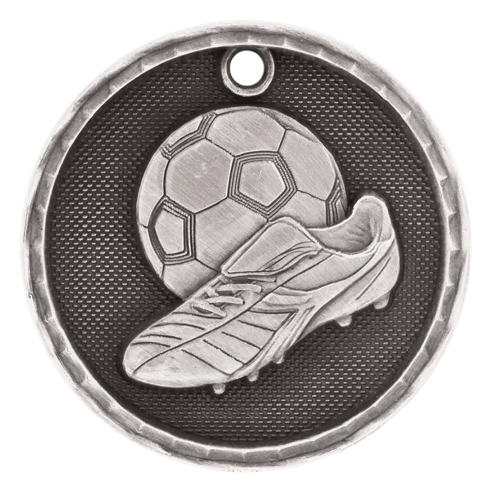 Soccer 3-D Medal-Silver