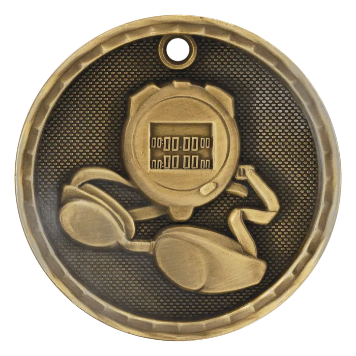 Swimming 3-D Medal-Gold