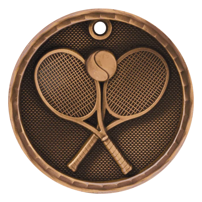 Tennis 3-D Medal-Bronze