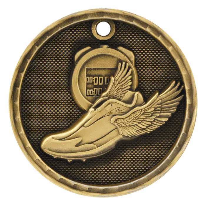 Track 3-D Medal-Gold