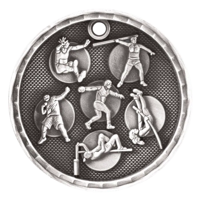 Track & Field 3-D Medal-Silver