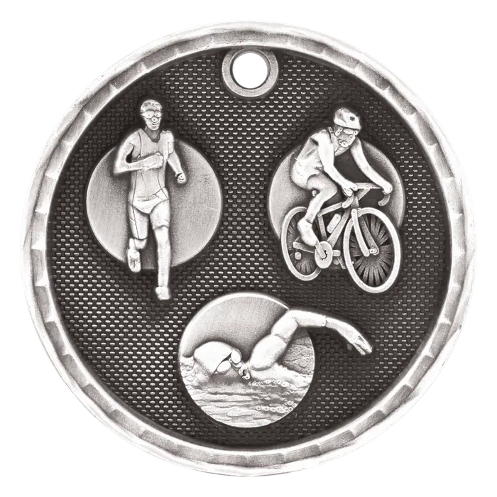 Triathlon 3-D Medal-Silver