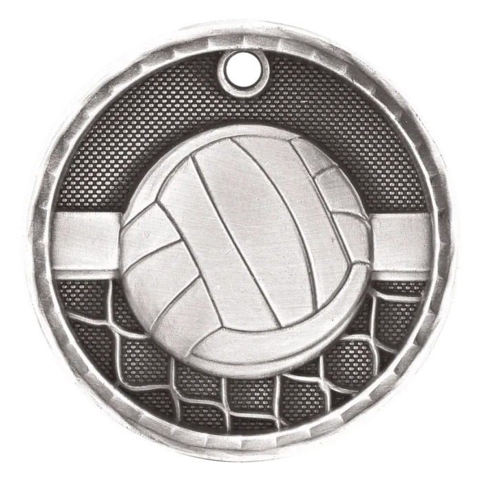 Volleyball 3-D Medal-Silver