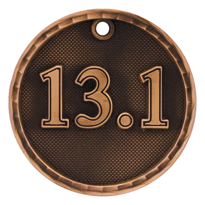13.1 (Half marathon) 3-D Medal-Bronze
