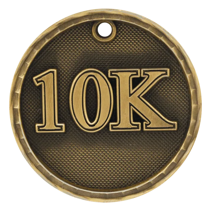 10K 3-D Medal-Gold