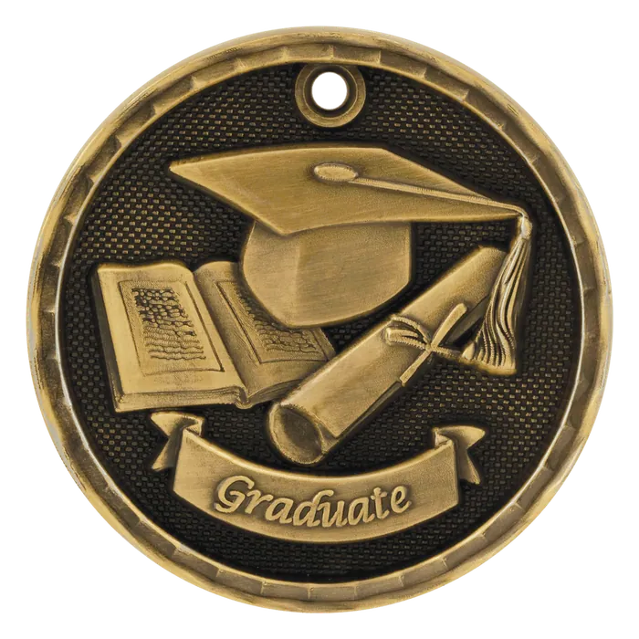 Graduate 3-D Medal-Gold