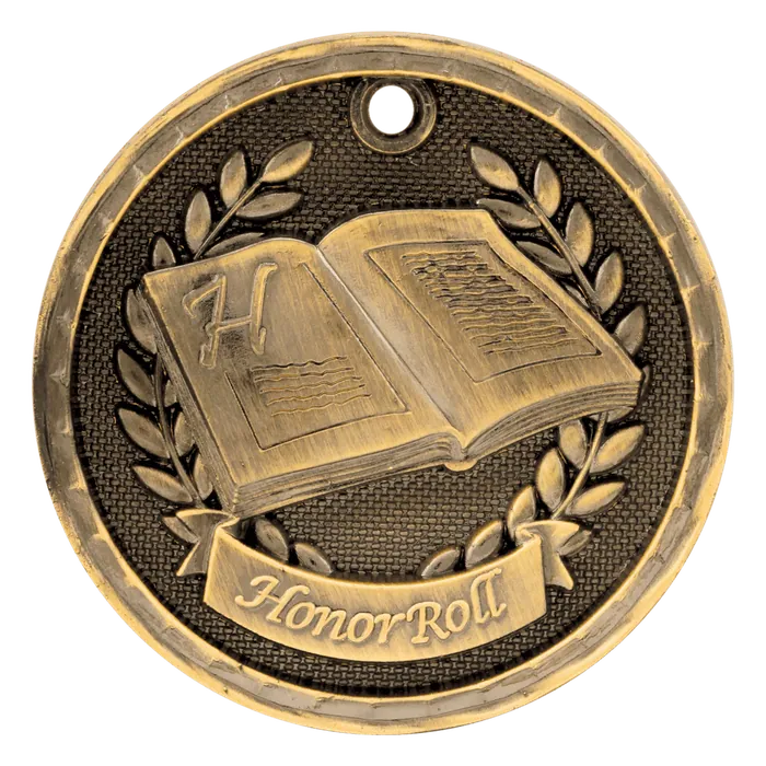 Honor Roll 3-D Medal-Gold