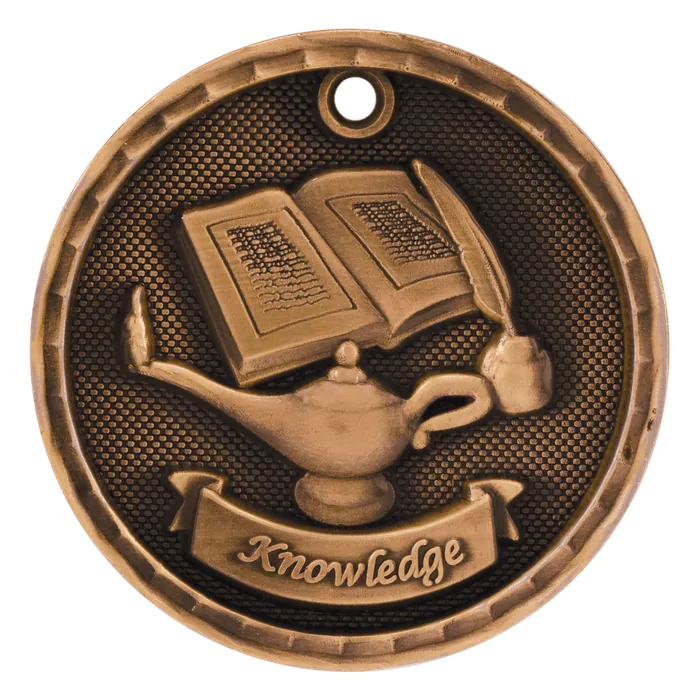 Lamp of Knowledge 3-D Medal-Bronze