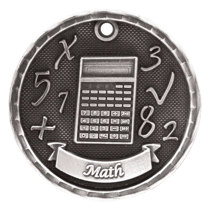 Math 3-D Medal-Silver