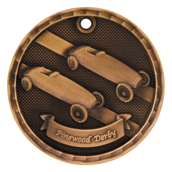 Pinewood Derby 3-D Medal-Bronze