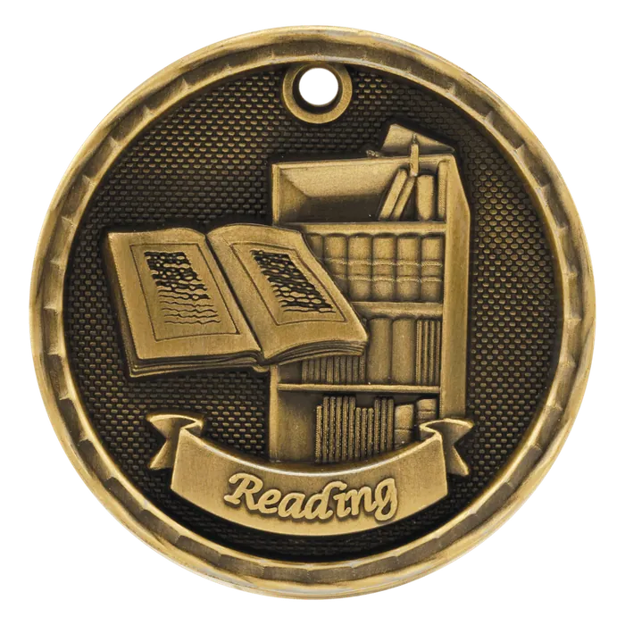 Reading 3-D Medal-Gold
