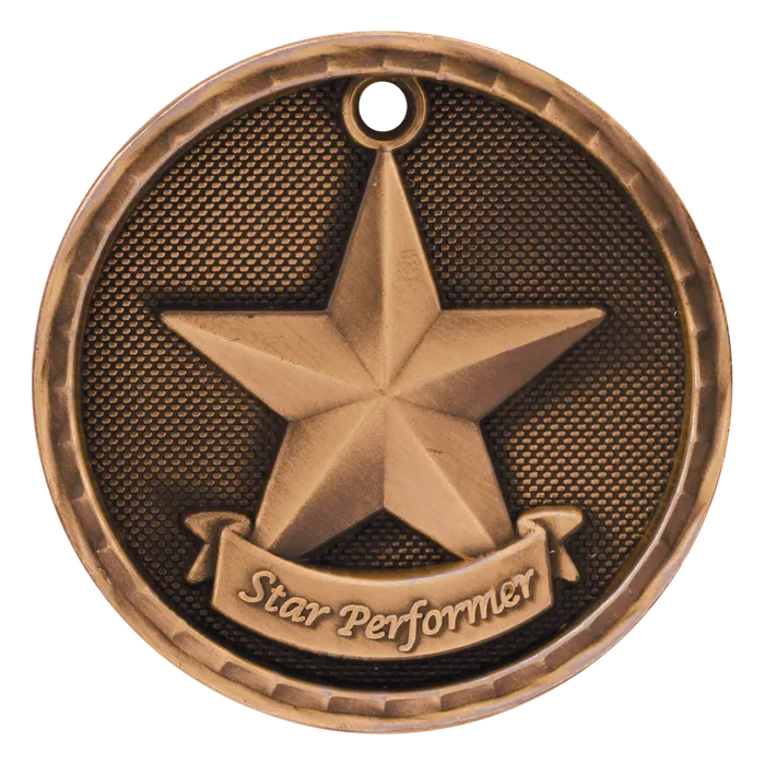 Star Performer 3-D Medal-Bronze
