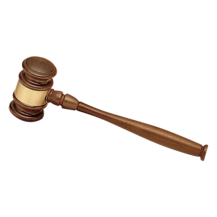 Gavel with Gold Band, 9 3/4"