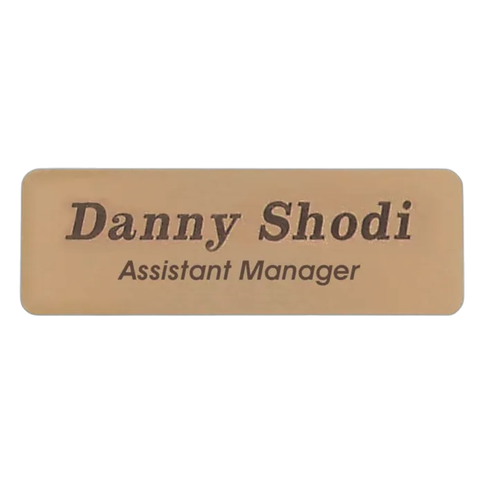 Satin Gold Brass Name Badge