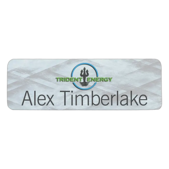 Gloss White Aluminum Name Badge, 2 3/4" x 7/8" x .020"