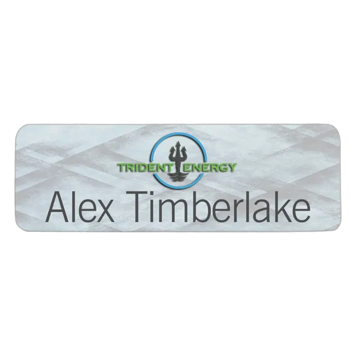 Gloss White Aluminum Name Badge, 3" x 1" x .020"