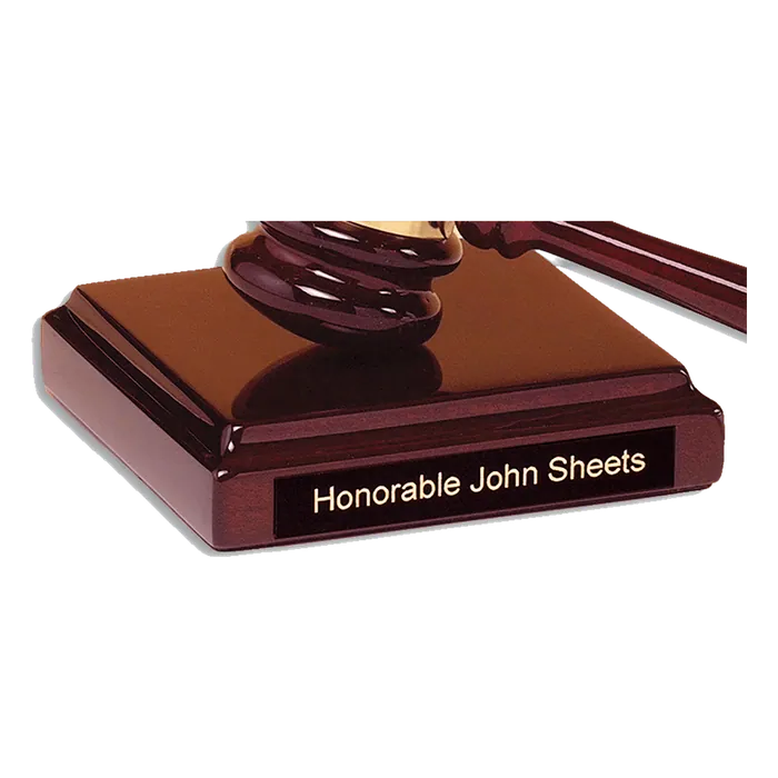 Rosewood Piano Finish Gavel Sounding Block