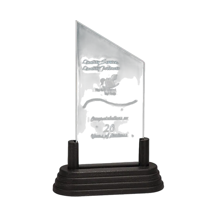 6" Clear Corners Pop-In Acrylic with Gold Pedestal Base