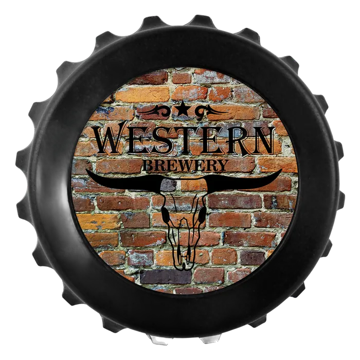 Black Magnetic Bottle-Cap Shaped Bottle Opener