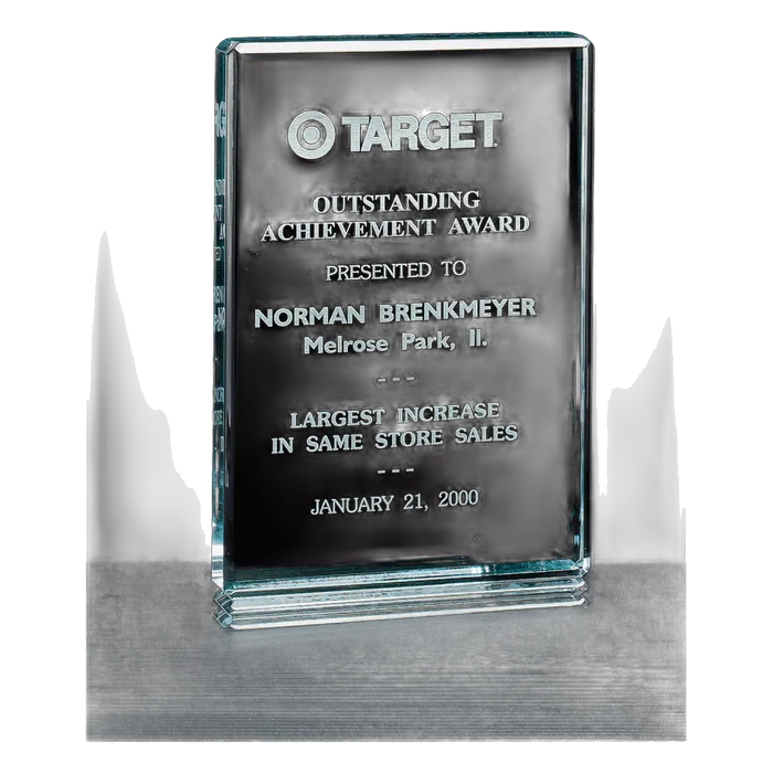 Jade Classic Free Standing Acrylic Award, 5" x 7 1/2"