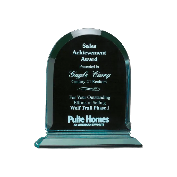 Arch Series Jade Acrylic Award, 6 1/2" x 7 3/4"