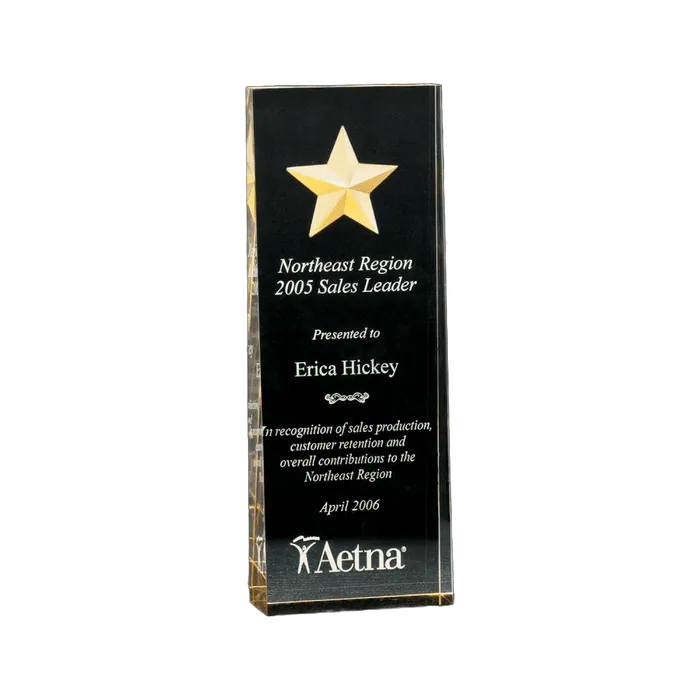 Constellation Series Clear Acrylc with Painted Gold Etched Star/Mirrored Bottom