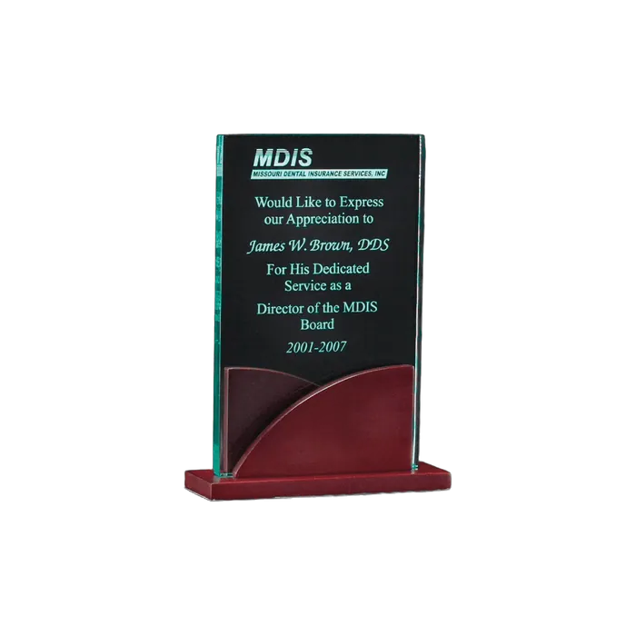 Premium Seriess Jade Acrylic on a Mahogany Finish Base