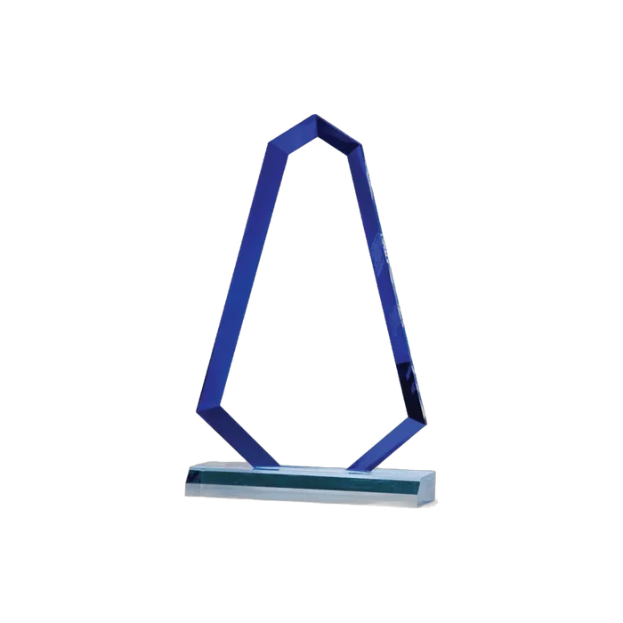 Flame Series Clear Acrylic with Blue Accented Bevel, 7" x 10 3/4"