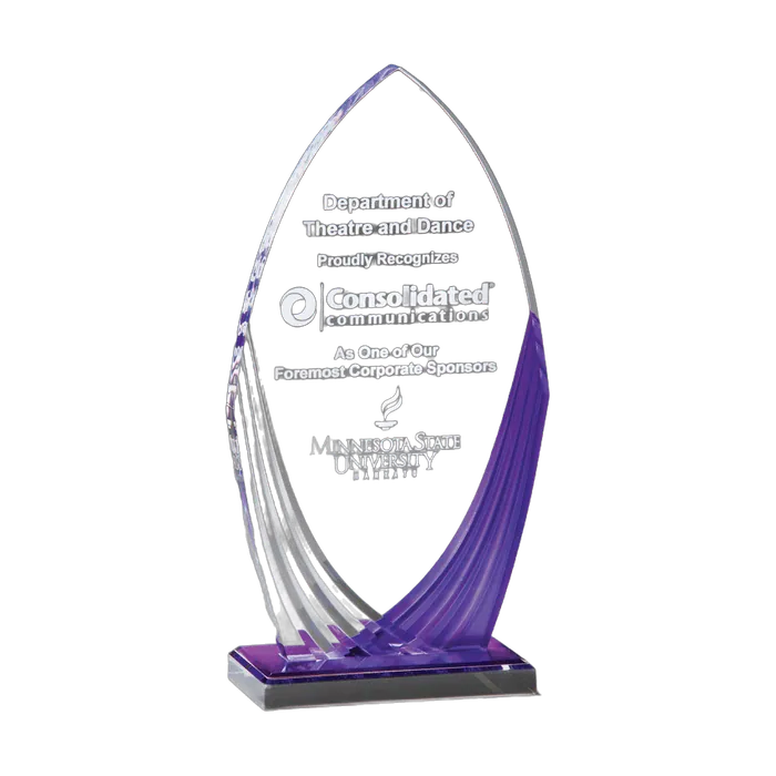 Tidal Series Clear Acrylic with Violet Accent, 4 1/4" x 8 1/4"