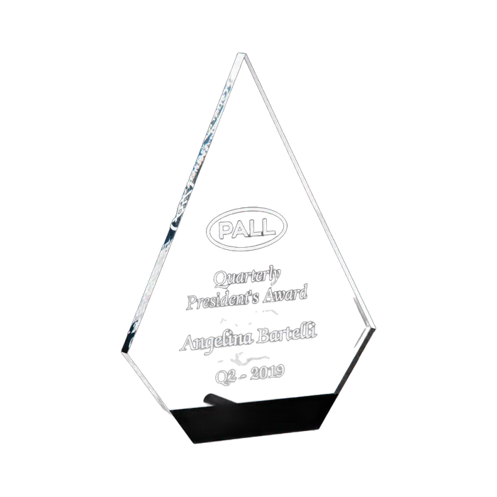 Diamond Series Clear Acrylic with Black Accent and Silver Post, 5" x 7"