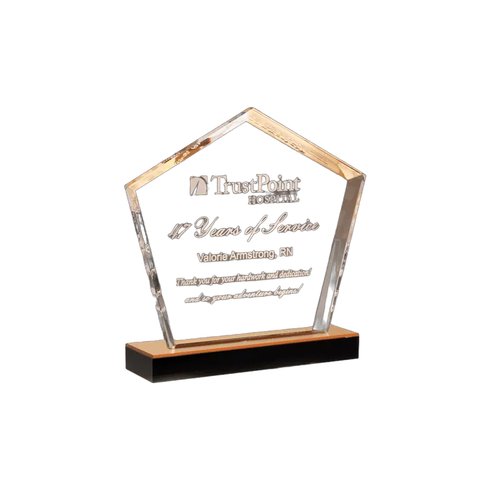 Diamond Series Clear Acrylic with Gold Accent, 6" x 7"