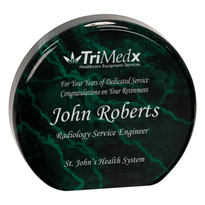 Medium Green Marble Acrylic Round