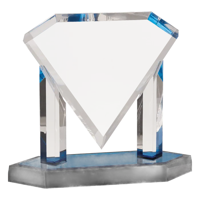 Small Blue Acrylic Floating Diamond